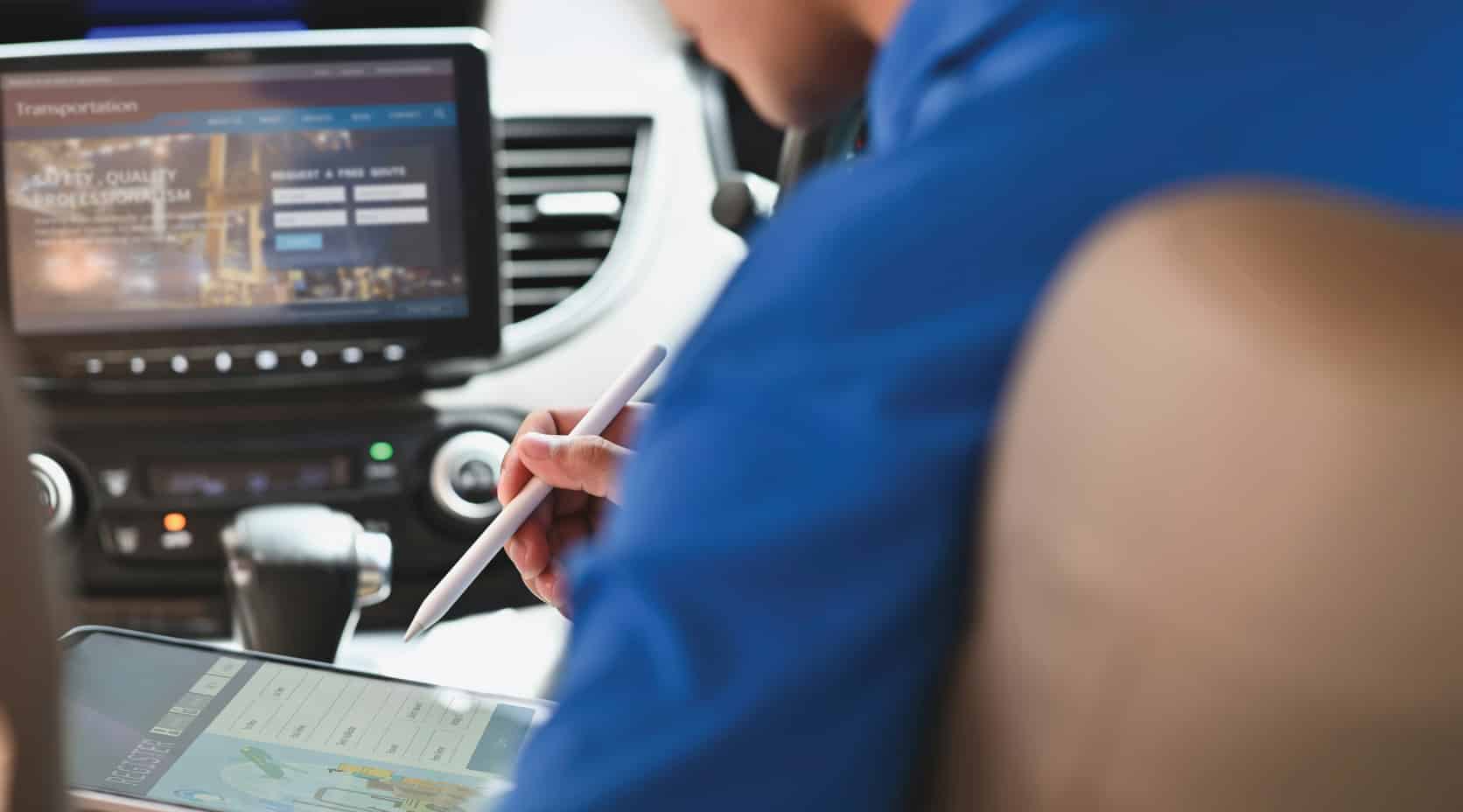 Professional ADAS calibration equipment at Race Track Auto Services in Houston Texas