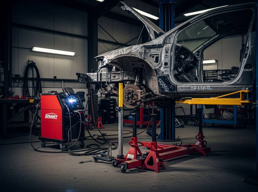 Auto frame repair shops near me service technician Houston Texas frame