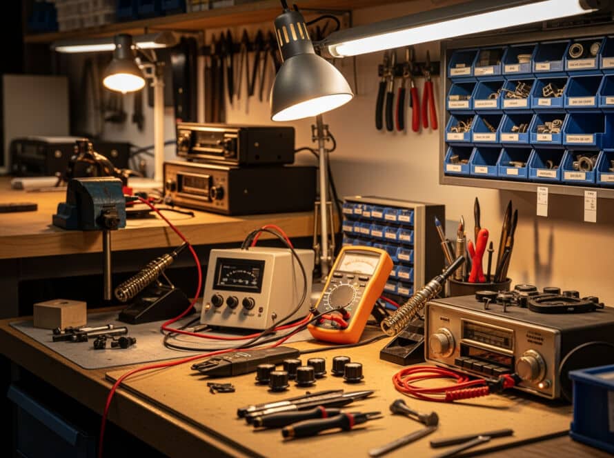 Auto radio repair shop service technician Houston Texas auto center