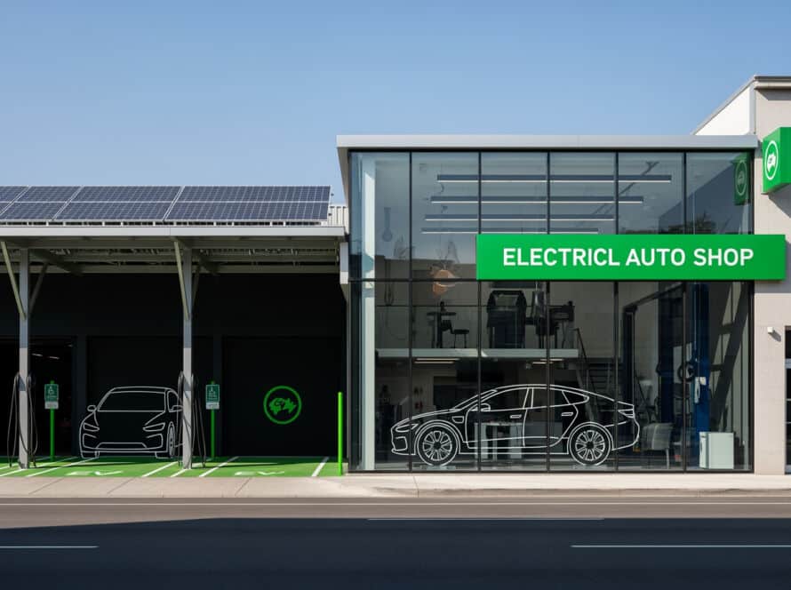 Electric auto repair service technician Houston Texas EV shop