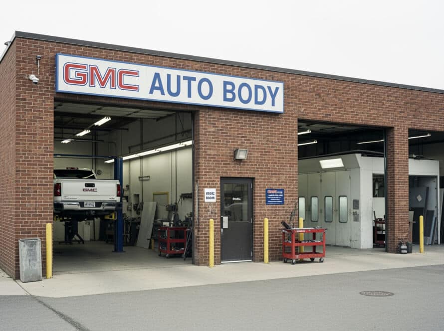 GMC body repair service technician Houston Texas auto body shop