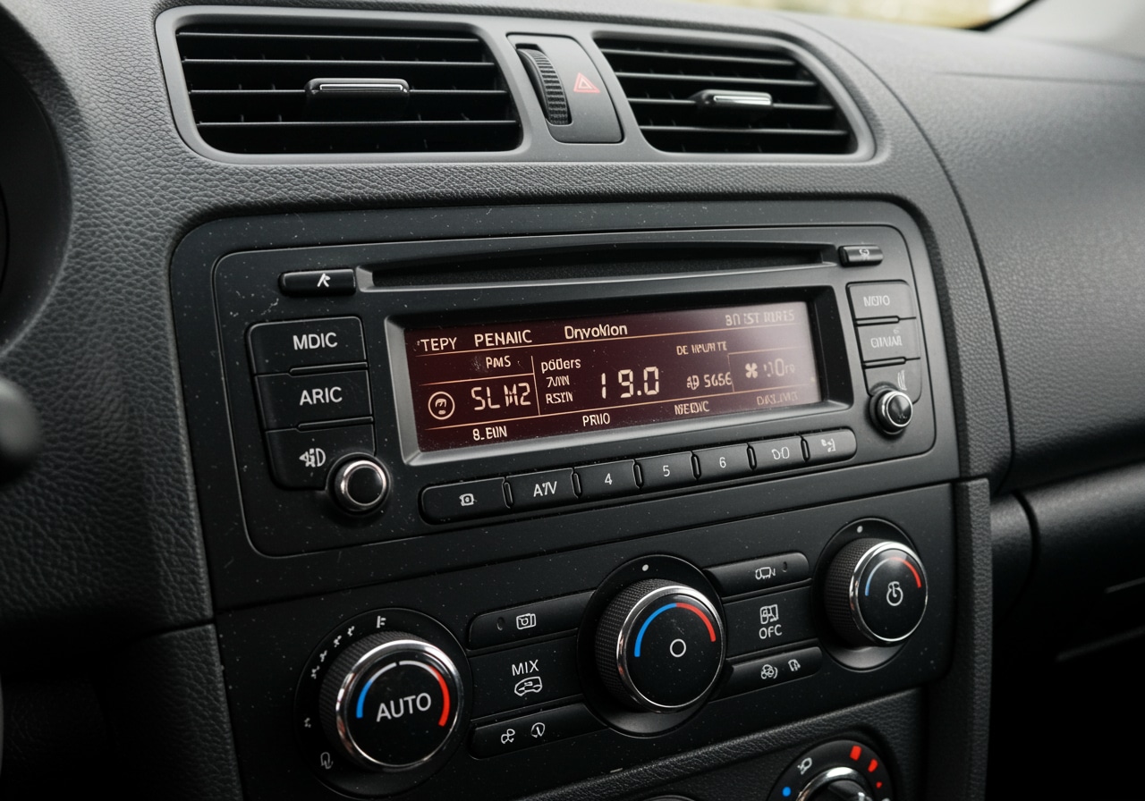 Dramatic radio repair results at Race Track Auto Center Before after radio repair transformation Houston Texas