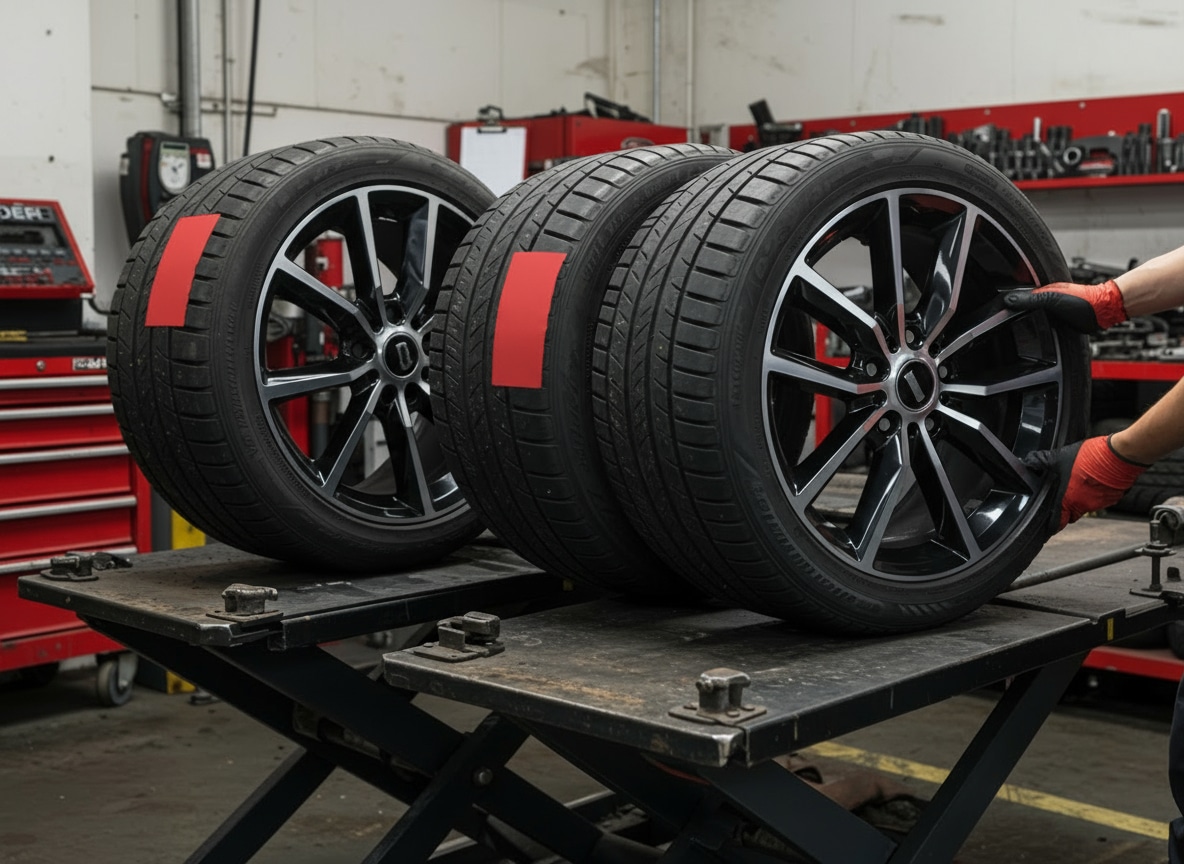 Professional tire change service timing at Race Track Auto Center How long does it take to change tire Houston Texas auto center