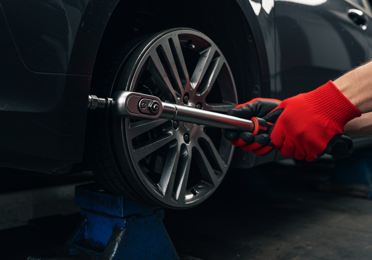 Professional tire rotation service at Race Track Auto Center How often should you rotate tires Houston Texas auto center