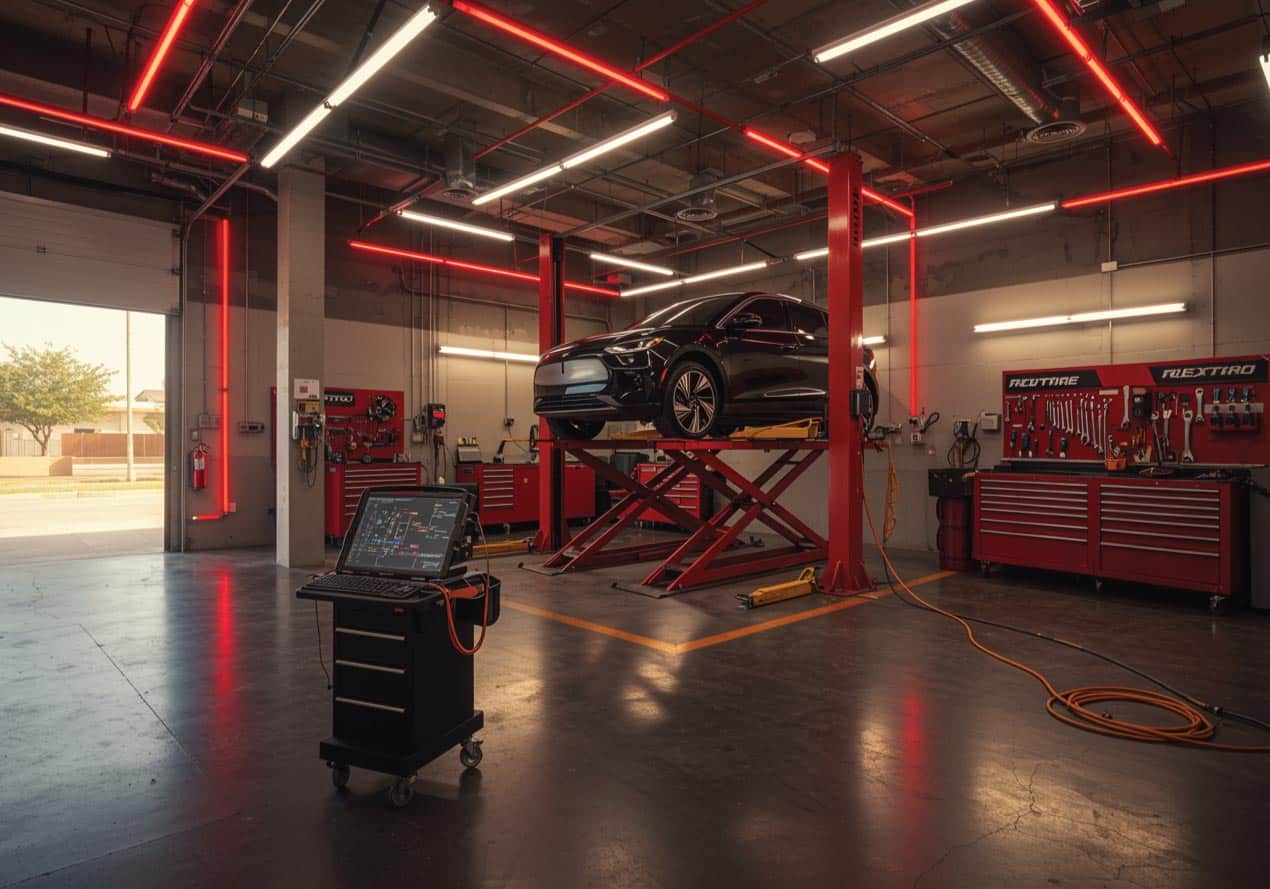 Dramatic electrical auto shop results at Race Track Auto Center Before after electrical auto shop transformation Houston Texas