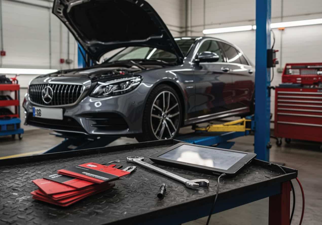 Mercedes-Benz luxury service results at Race Track Auto Center Before after Mercedes repair transformation Houston Texas