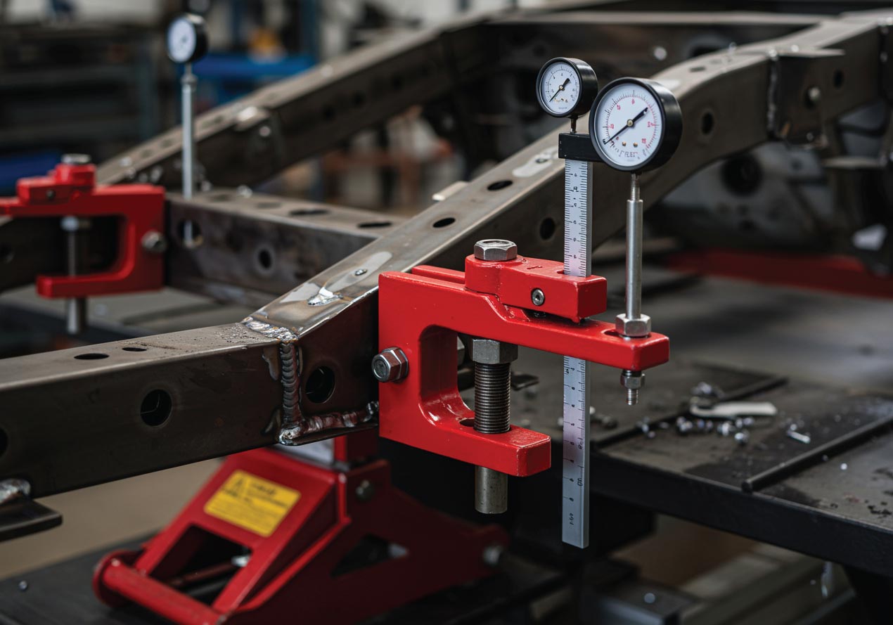 Multi-stage auto frame repair shop process Houston Texas
