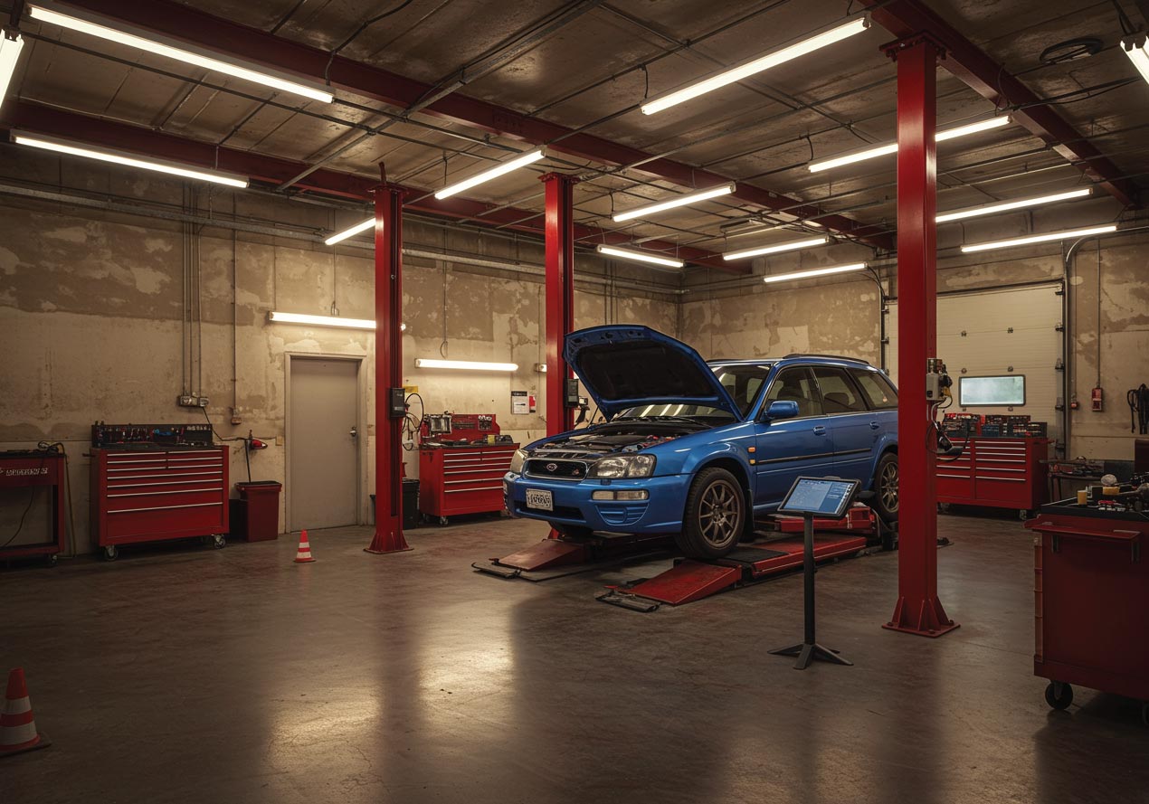 Multi-stage Subaru auto repair process Houston Texas