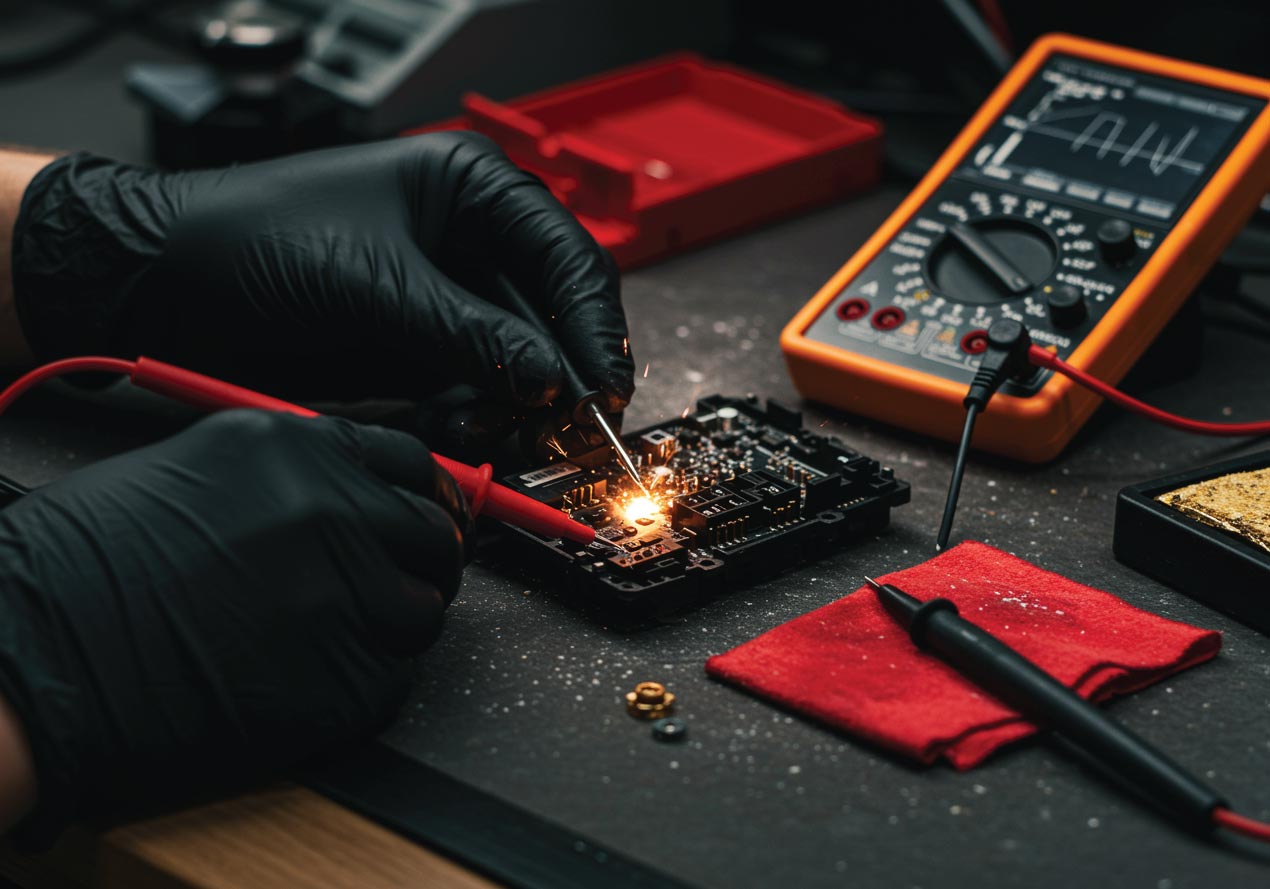 Professional electrical auto shop stages demonstration Multi-stage electrical auto shop process Houston Texas