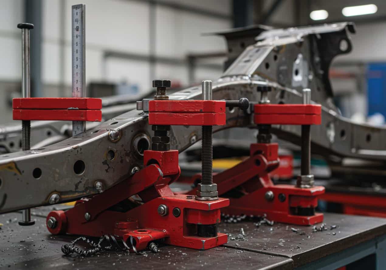 Professional auto frame repair shops service at Race Track Auto Center Auto frame repair shops near me frame straightening Houston Texas