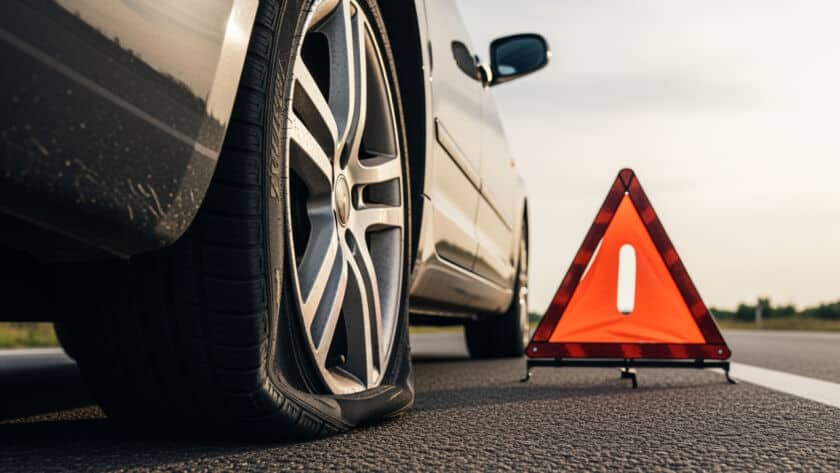 Can you drive on flat tire service technician Houston Texas auto shop