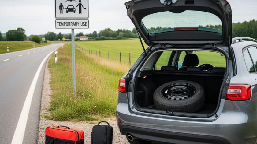 How long can you drive spare tire service technician Houston Texas auto shop