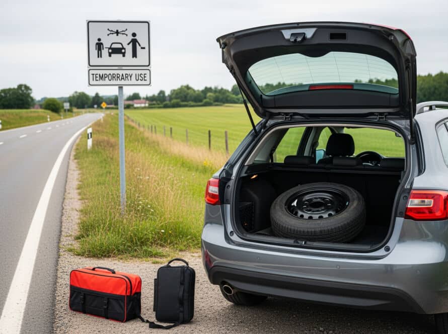 How long can you drive spare tire service technician Houston Texas auto shop