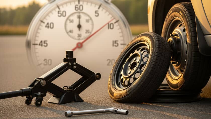 How long does it take to change tire service technician Houston Texas auto shop