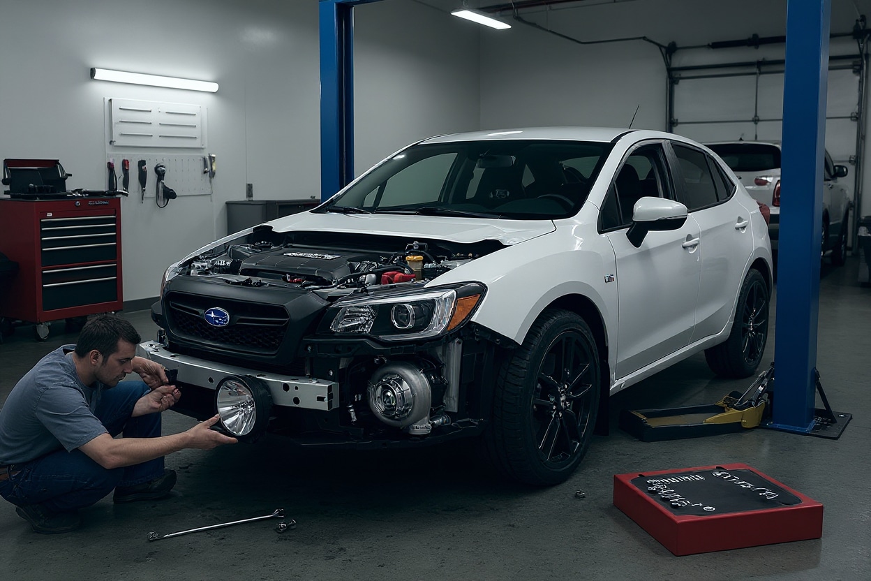 Dramatic Subaru exterior detailing learning results at Race Track Auto Center Before after learning Subaru exterior detailing techniques Houston Texas