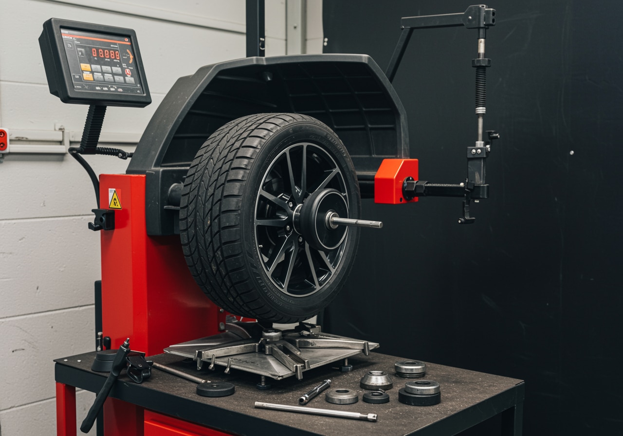 Tire balancing machine diagnostics Houston Texas auto center