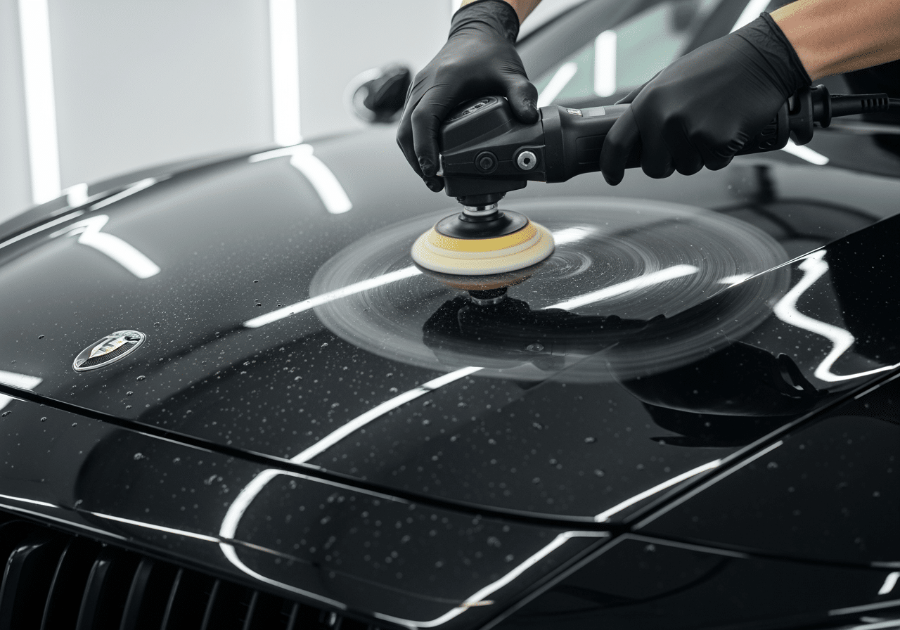 Comparison of professional equipment versus DIY tools for car exterior detailing