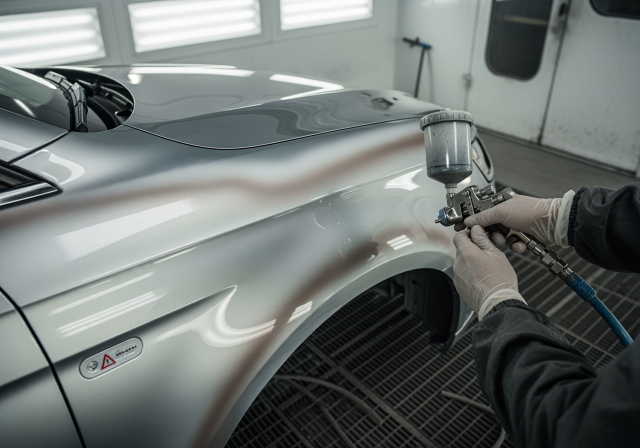 Professional Audi auto body repair service at Race Track Auto Center Audi auto body repair restoration process Houston Texas auto center