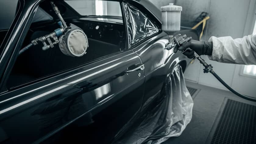 Classic auto paint service technician Houston Texas paint shop