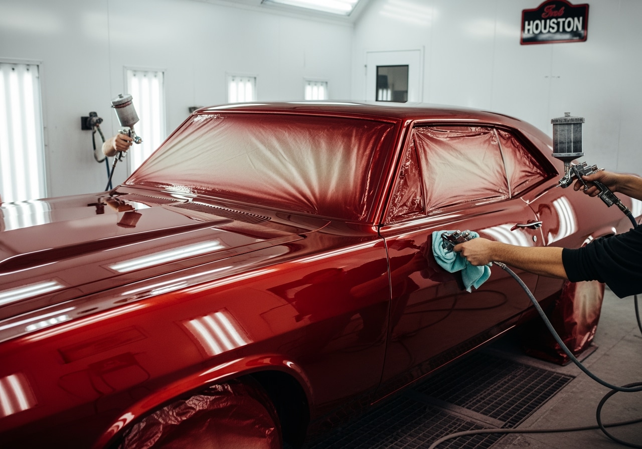 Professional classic auto paint service at Heritage Classic Paint Works Classic auto paint restoration process Houston Texas paint shop
