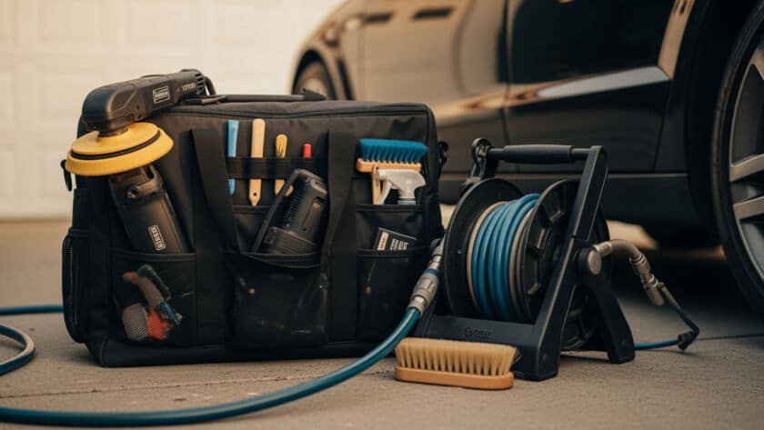 Exterior car detailing kit service technician Houston Texas auto shop