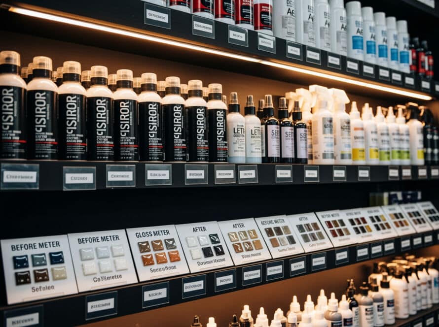 Exterior car detailing products service technician Houston Texas auto shop