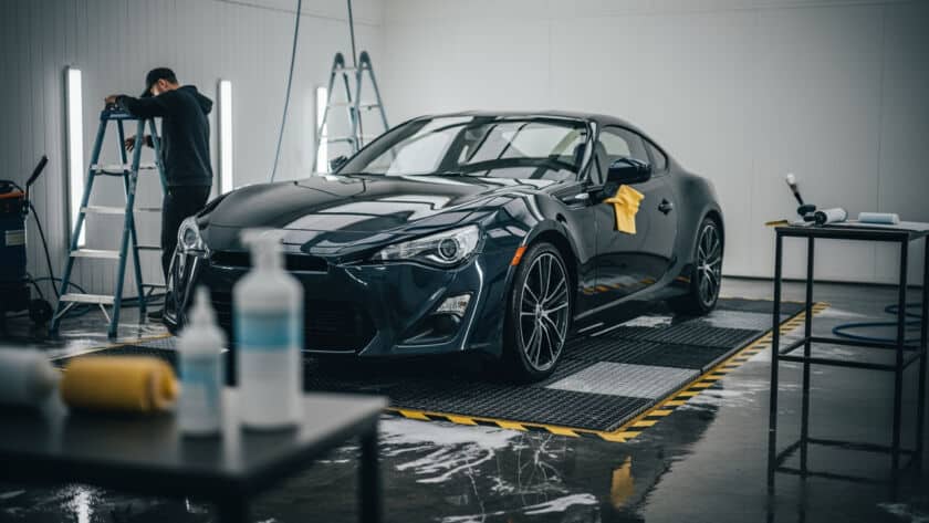 Interior and exterior car detailing near me service technician Houston Texas auto shop