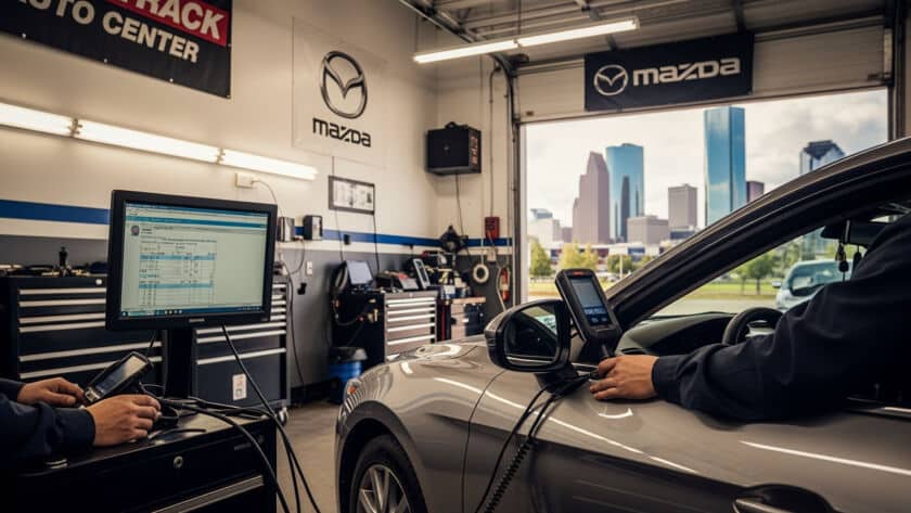 Mazda auto repair service technician Houston Texas auto shop