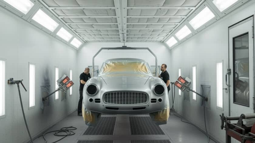 Restoration shop auto paint technician Houston Texas paint facility