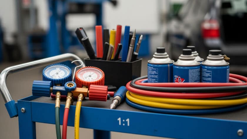 Auto air conditioning repair shop technician Houston Texas AC service