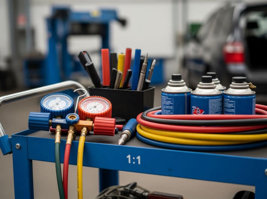 Auto air conditioning repair shop technician Houston Texas AC service