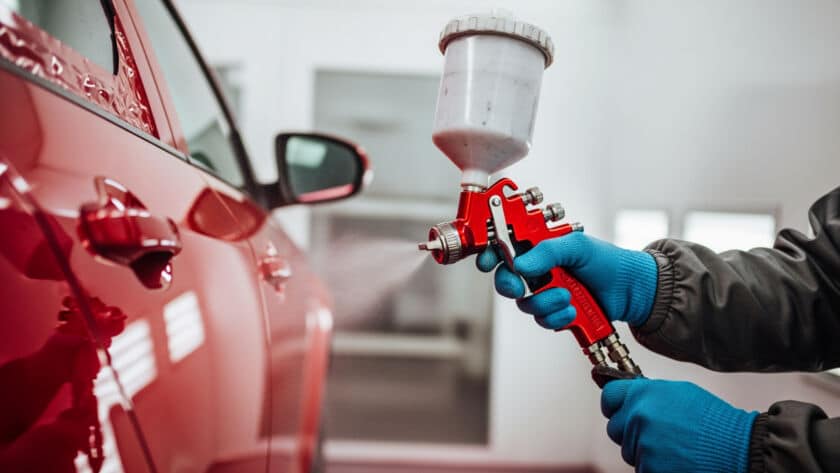 Auto paint shop service technician Houston Texas painting facility