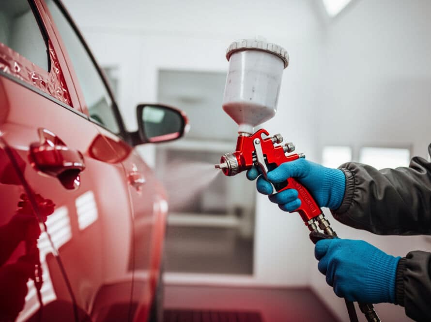 Auto paint shop service technician Houston Texas painting facility