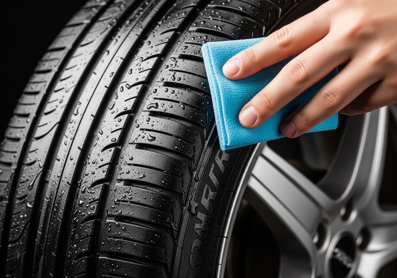 Before and after comparison showing car detail exterior transformation with Houston skyline background