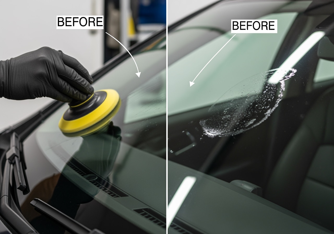 Race Track Auto Center detailing bay showing professional equipment justifying car exterior detailing cost