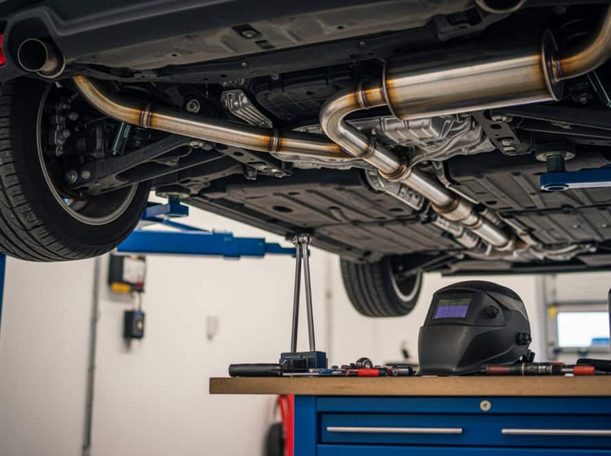 Exhaust auto shop near me Houston Texas professional automotive exhaust system repair muffler service