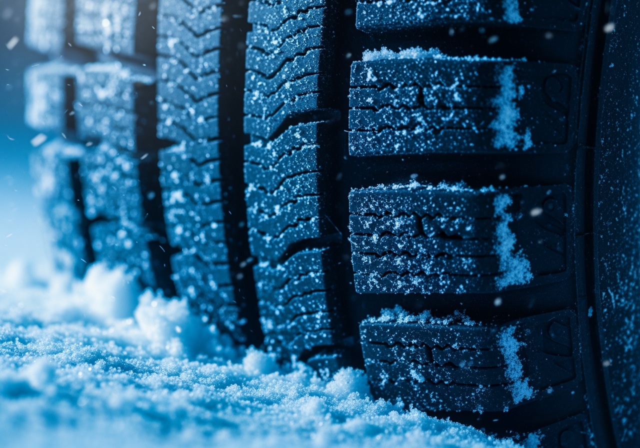 ASE-certified technician performing Goodyear tire quality assessment and installation at Race Track Auto Center in Houston