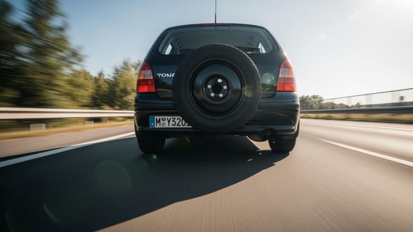 How far drive spare tire guide technician Houston Texas auto shop