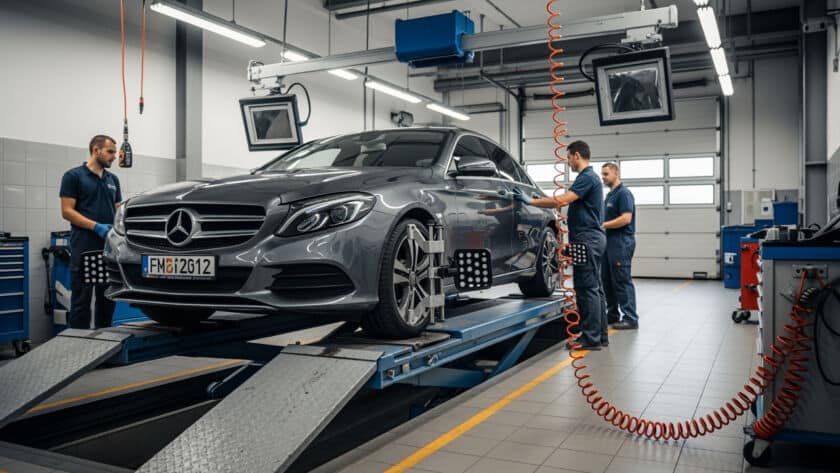 Mercedes auto repair shop near me Houston Texas automotive service center professional maintenance certified technicians