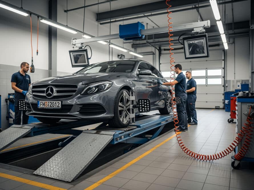 Mercedes auto repair shop near me Houston Texas automotive service center professional maintenance certified technicians