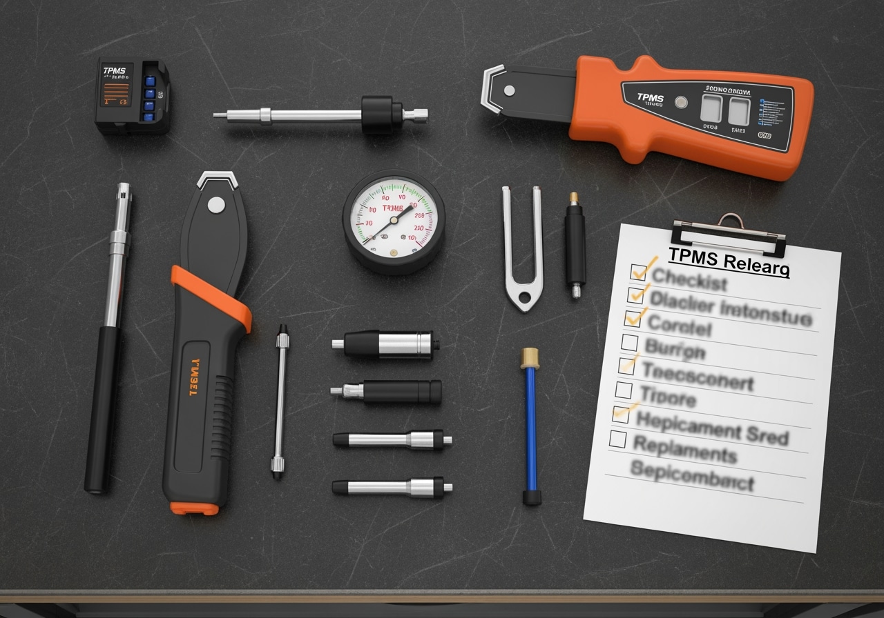 Race Track Auto Center TPMS service area showing professional diagnostic equipment, organized workspace, and clean environment