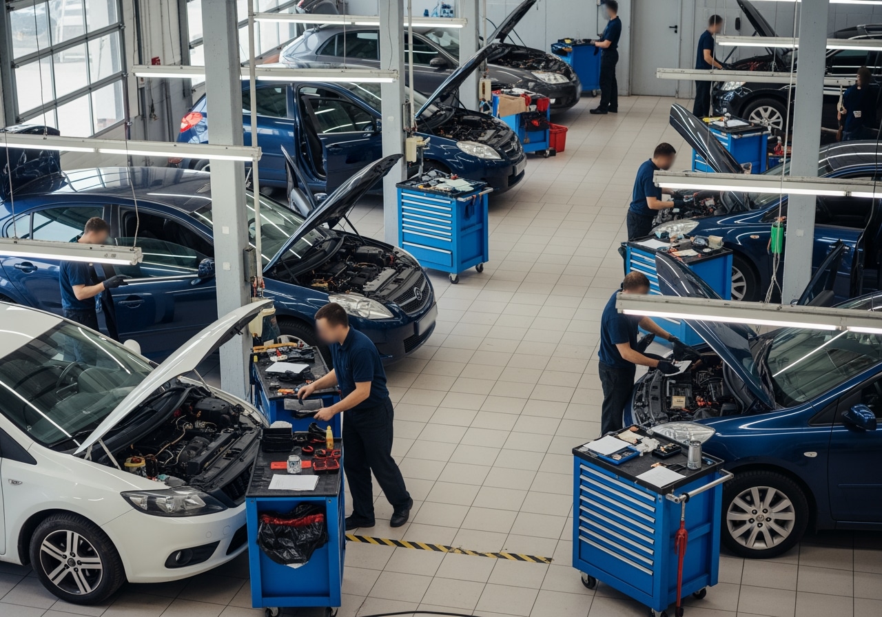 Auto radio repair shop