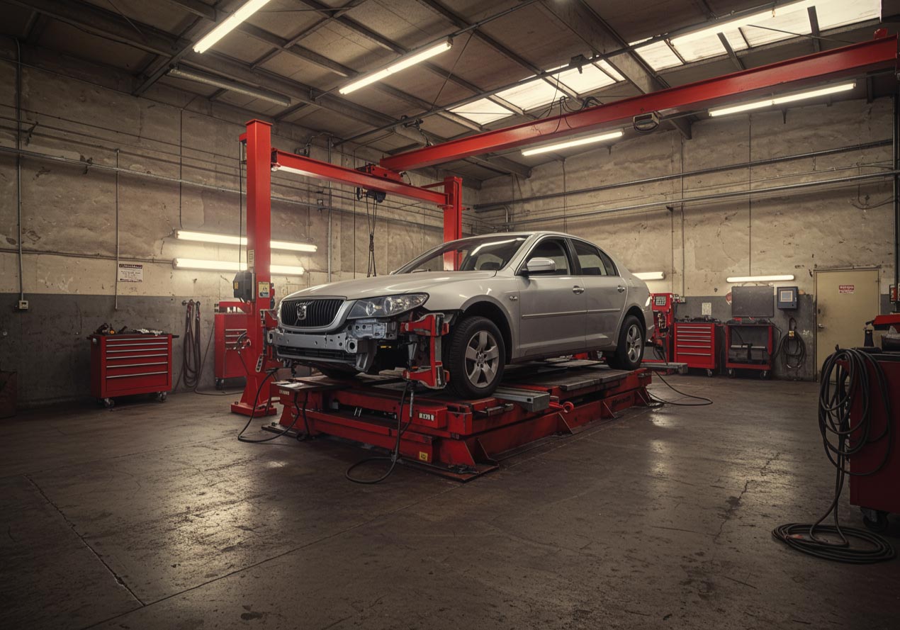 Auto frame repair shop
